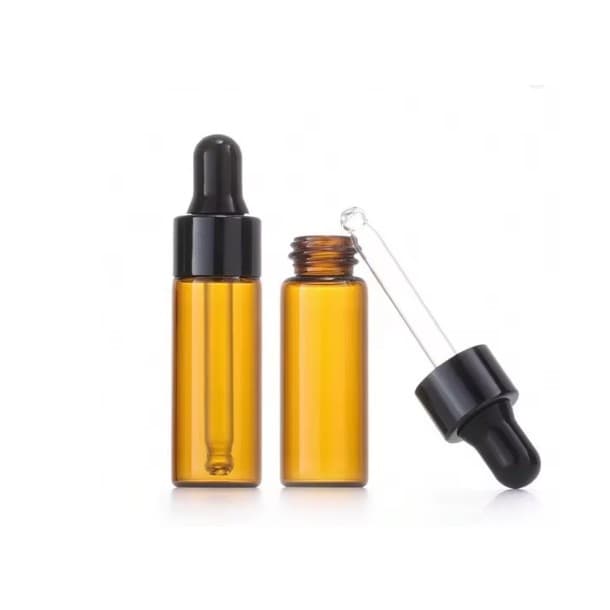 FRASCO VIDRO AMBAR CONTA GOTAS PRETO 5ML LUXO 1 unidade