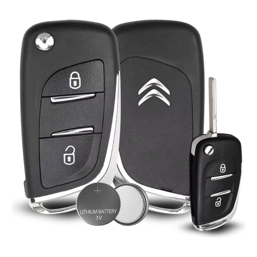 Carcaça Chave Canivete Citroen C3 C4 Aircross + Bateria