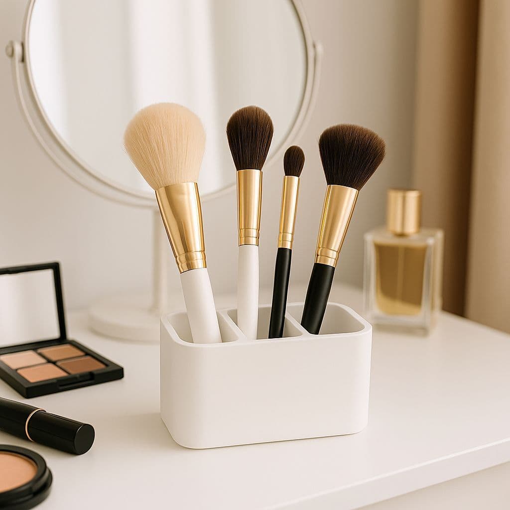 Organizador de Maquiagem Porta Pincéis Premium Branco