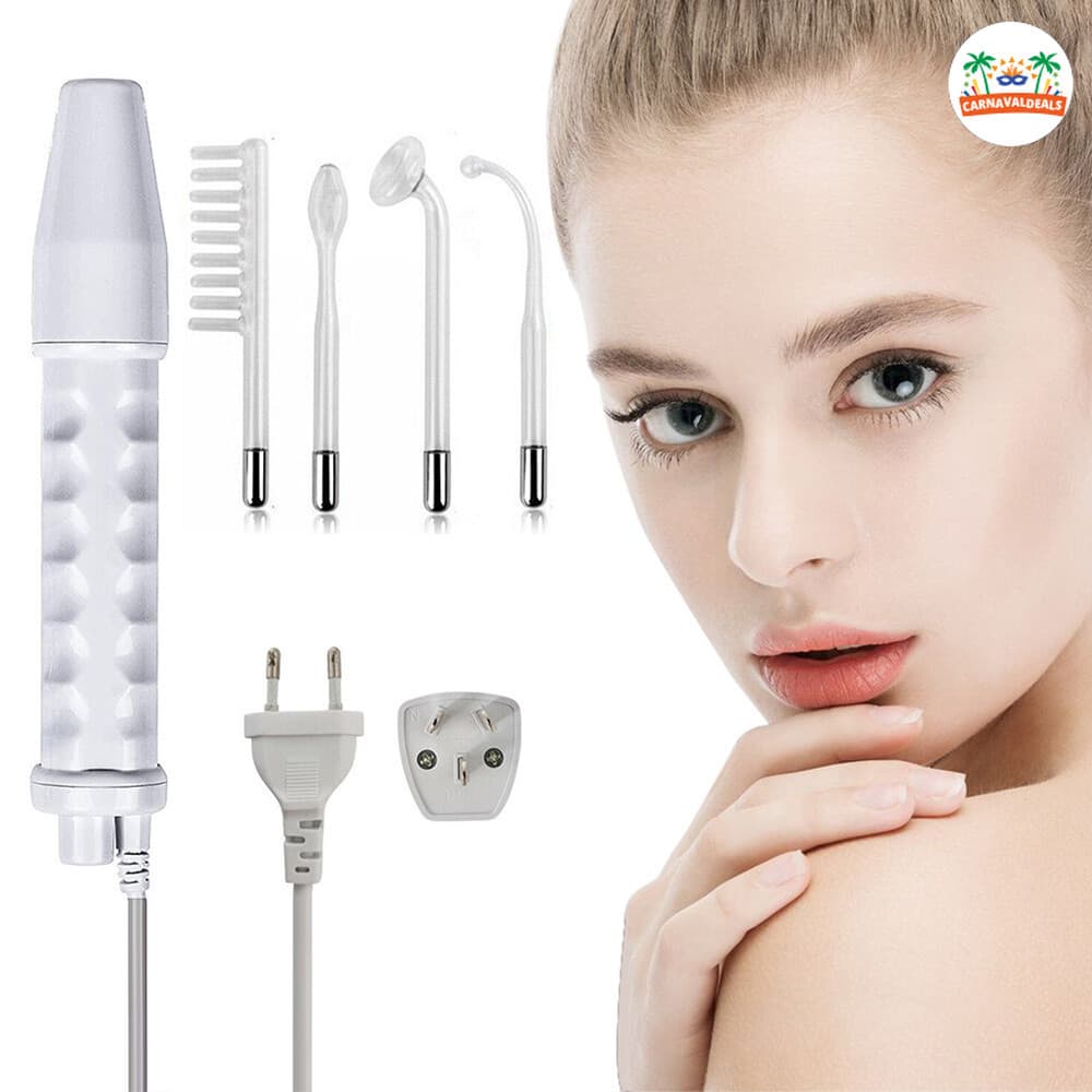 Eletrodo de alta frequência de tubo fino, portátil, para uso facial e capilar, com 4 unidades