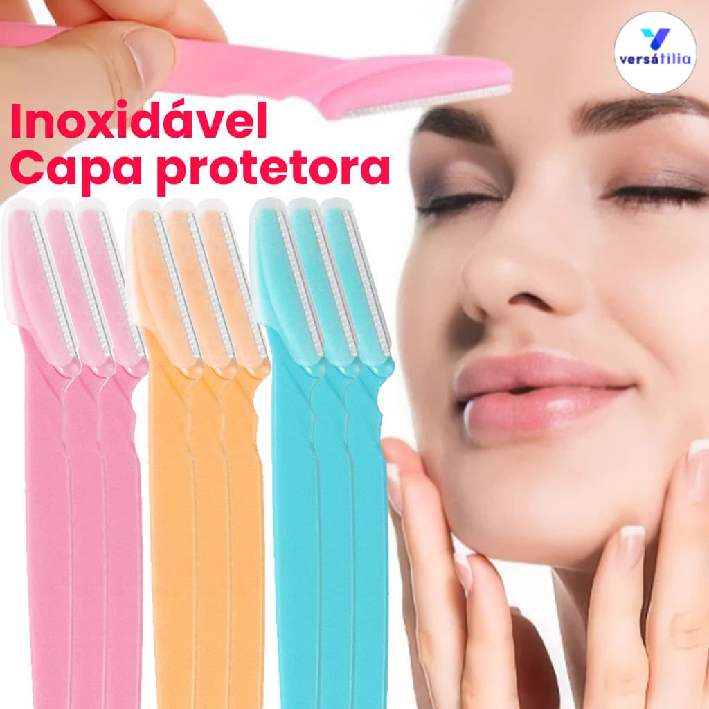 Kit Econômico com 6/12/18 Navalhas para Sobrancelha com Proteção – Aparar com Segurança