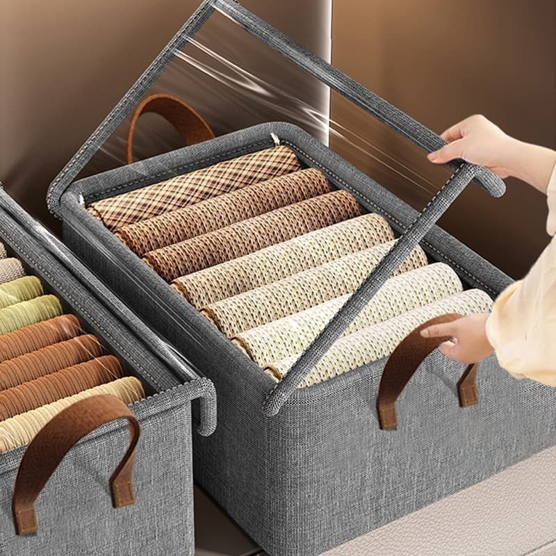 Caixas Organizadoras com Tampa Transparente – Oxford Reforçado 47×28×20cm
