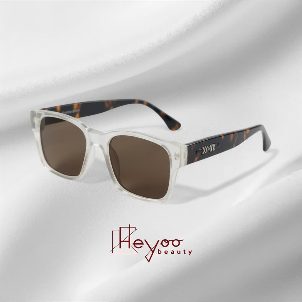 Heyoo Óculos de Sol Quadrado Fashion | UV400 Polarizado |Ideal para Fotos, Loja, Férias e Compras