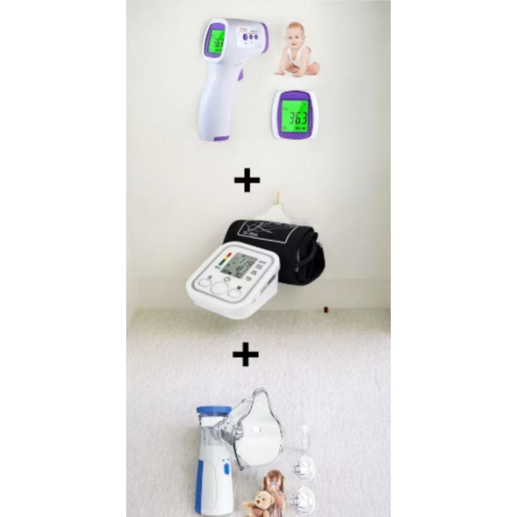 KIT3 Nebulizador portátil + Monitor de pressão + Termomêtro infravermelho-BYB