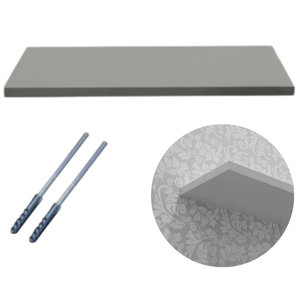 Prateleira Mdf 60x20 Suporte Invisível Na Cor Cinza