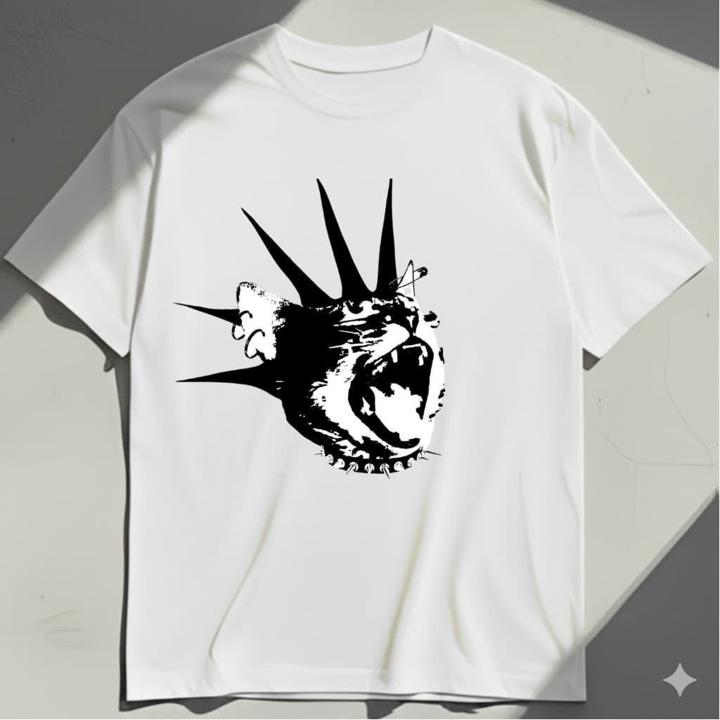 camisa Camiseta de gatinho punk y2k rock street Casual Básica Confortável Lançamento