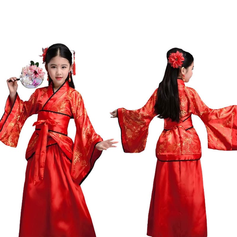 Vestido Tradicional Hanfu para Crianças, Meninas de 2, 3, 5, 7 Anos, Traje Nacional Chinês, Tang, Fantasia de Fada, Mang