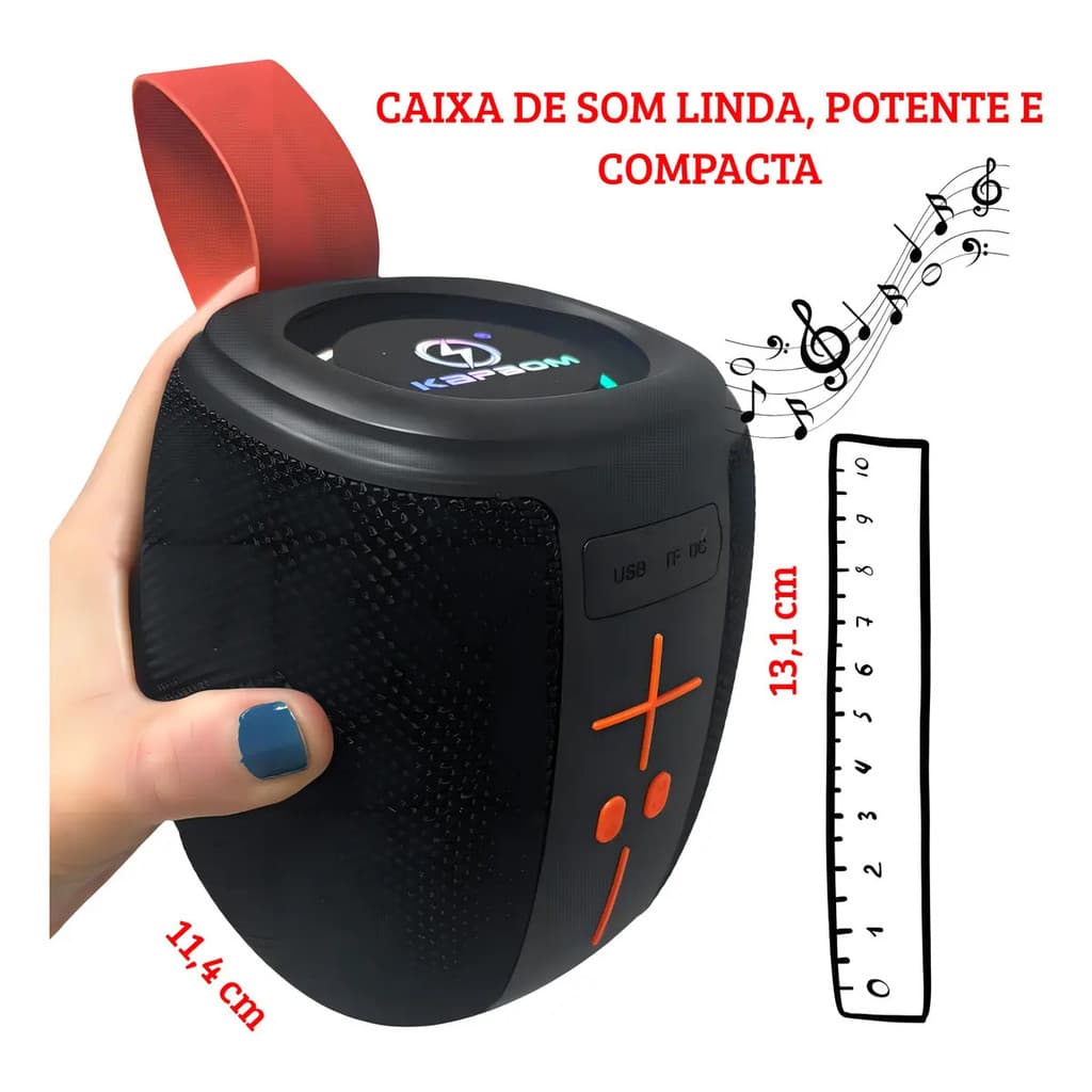 Caixa de som Bluetooth 50W LED RGB à prova d'água Portátil KA-8596