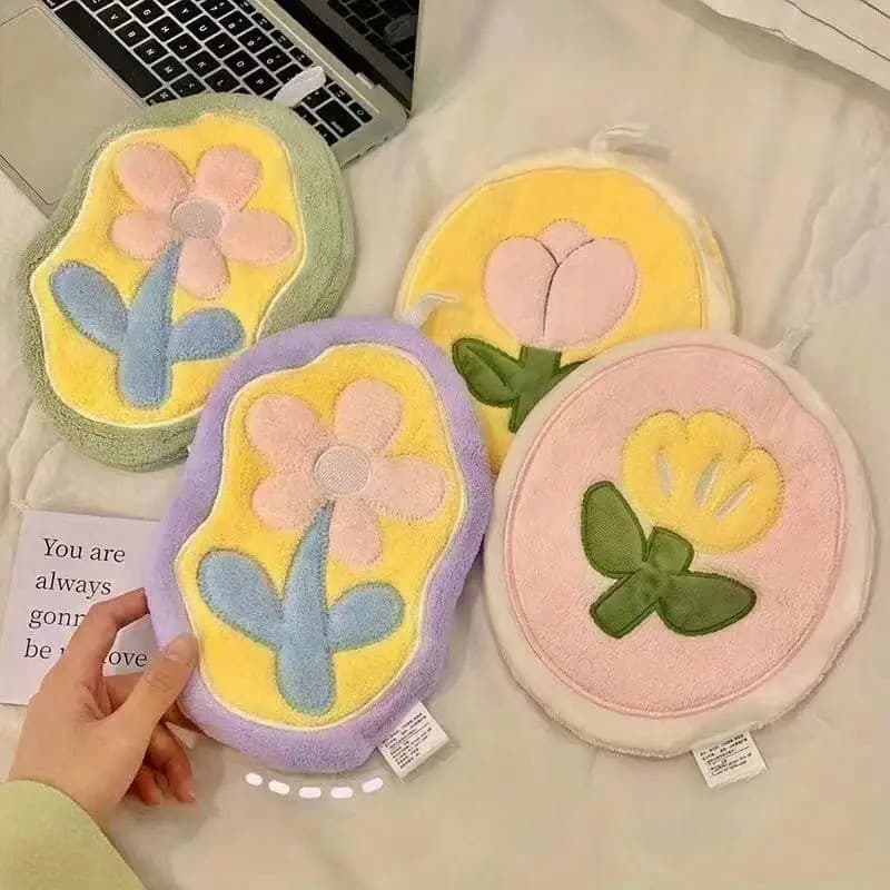 2 Toalhas de Mão Tulipa Macias e de Secagem Rápida, Ultra-Absorventes, Design Floral Moderno para Cozinha e Banheiro