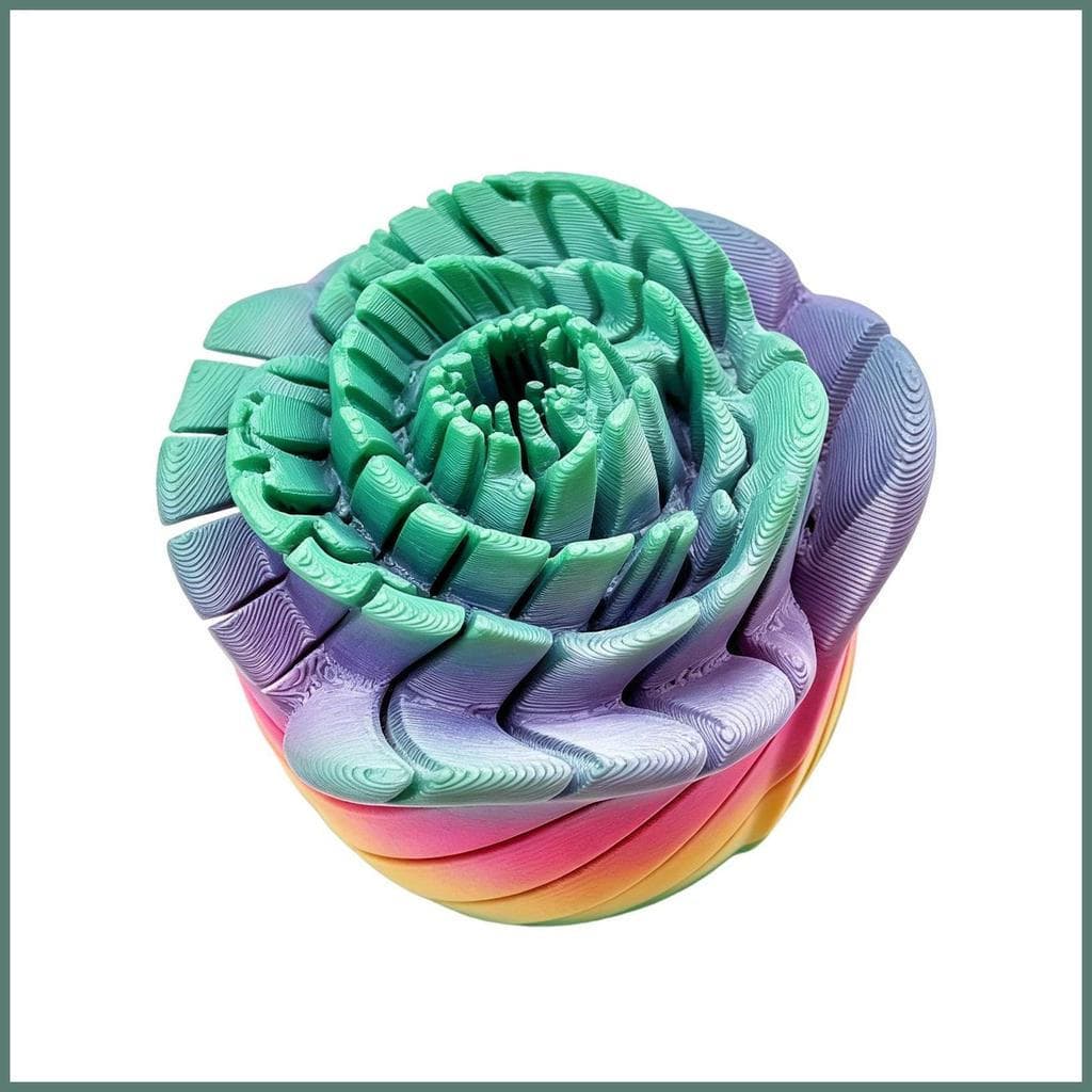 Fidgets 3D Impresso Twistable Rosa Estresse Brinquedos Sensorial Forma De Flor Fidget Para Adultos Estudo Trabalho Sala