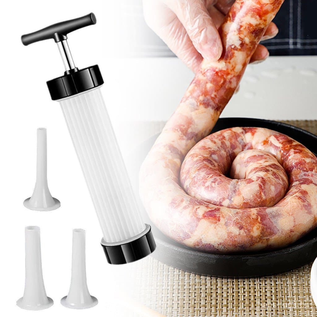 1 Pçs Máquina De Enchimento Salsicha Stuffer Aço Inoxidável Carne Fabricante Economia Espaço Doméstico Removível Para Co
