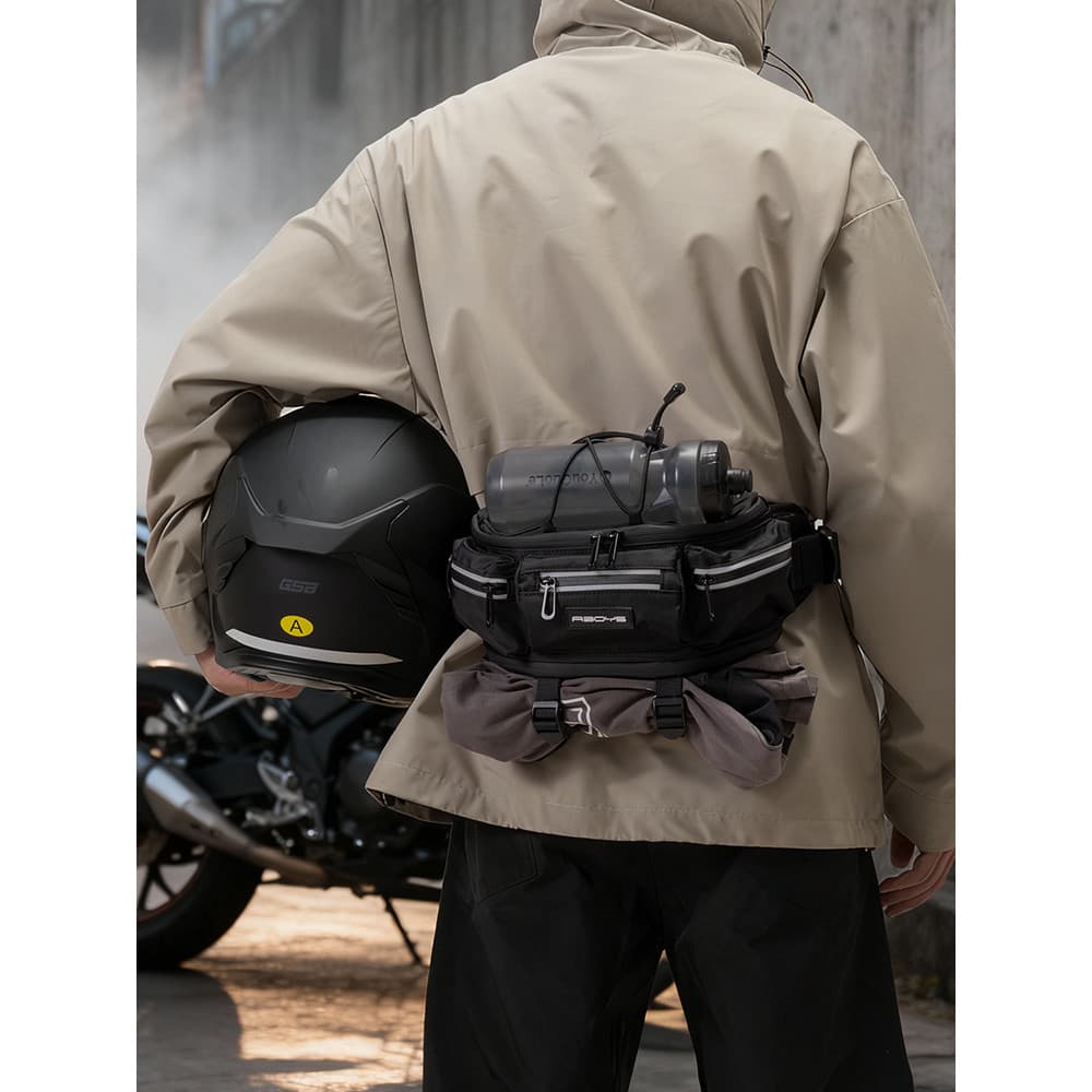 ABOYS bolsa de cintura para motocicleta, bolsa de peito para motocicleta, equipamento de motocicleta, à prova d'água, gr