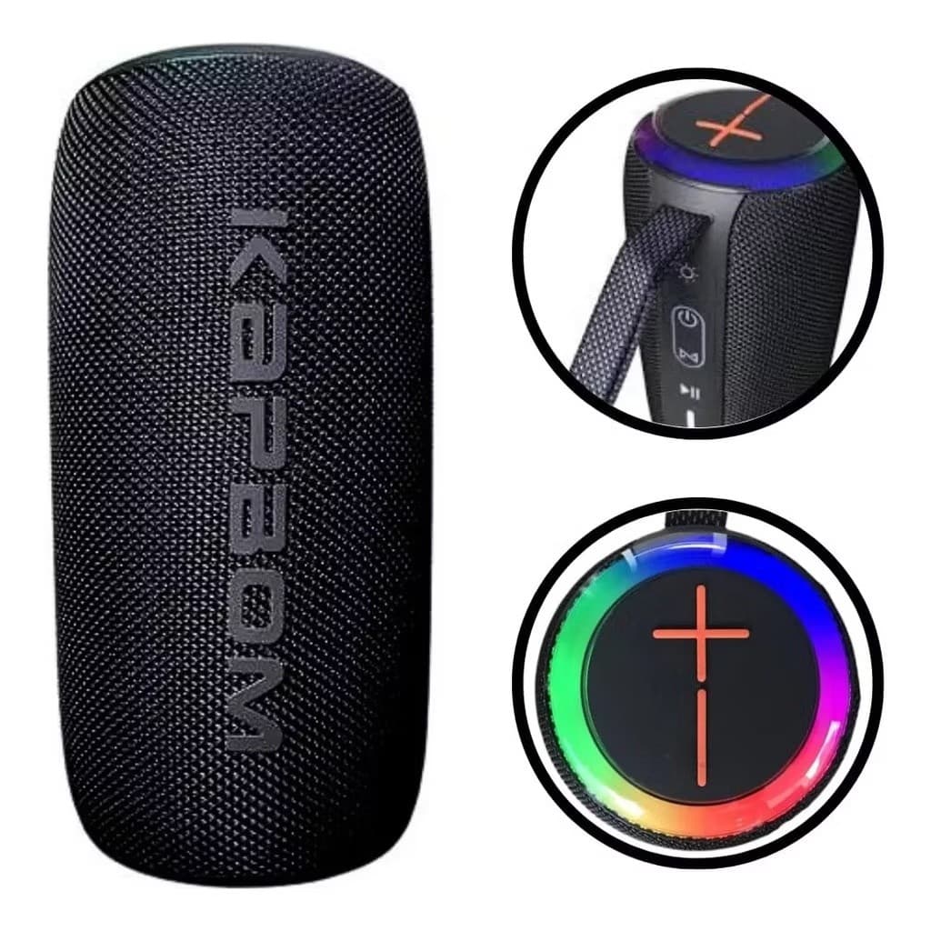 Caixa de Som LED  Bluetooth Portátil TWS 100W RMS Kapbom KA-8883 Alto-falantes à prova d'água