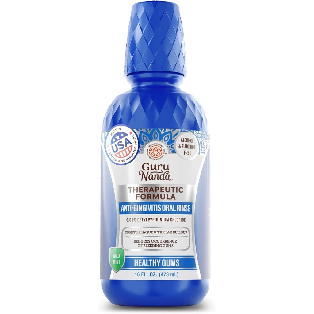 GuruNandaHealthyGumsEnxaguanteBucalparaGingivite e Sangramento nas Gengivas – Enxaguante Oral Antigengivite com 0,05% de