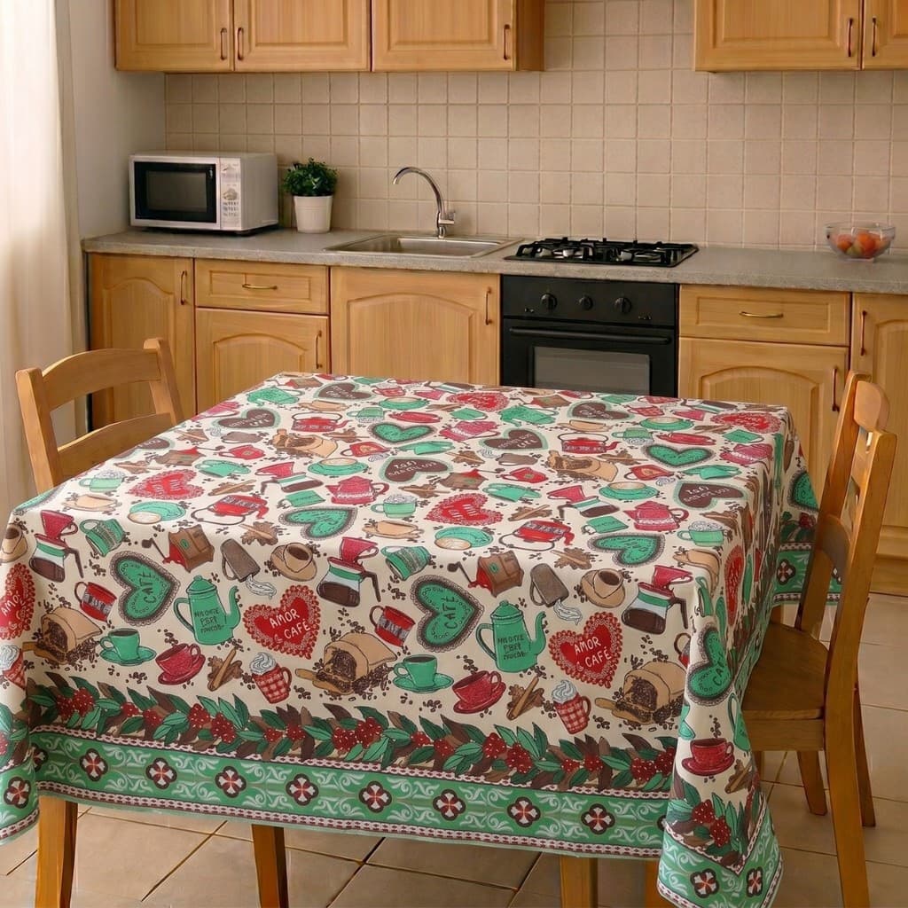 Toalha De Mesa Térmica Impermeável 4 6 8 Lugares Limpa Fácil