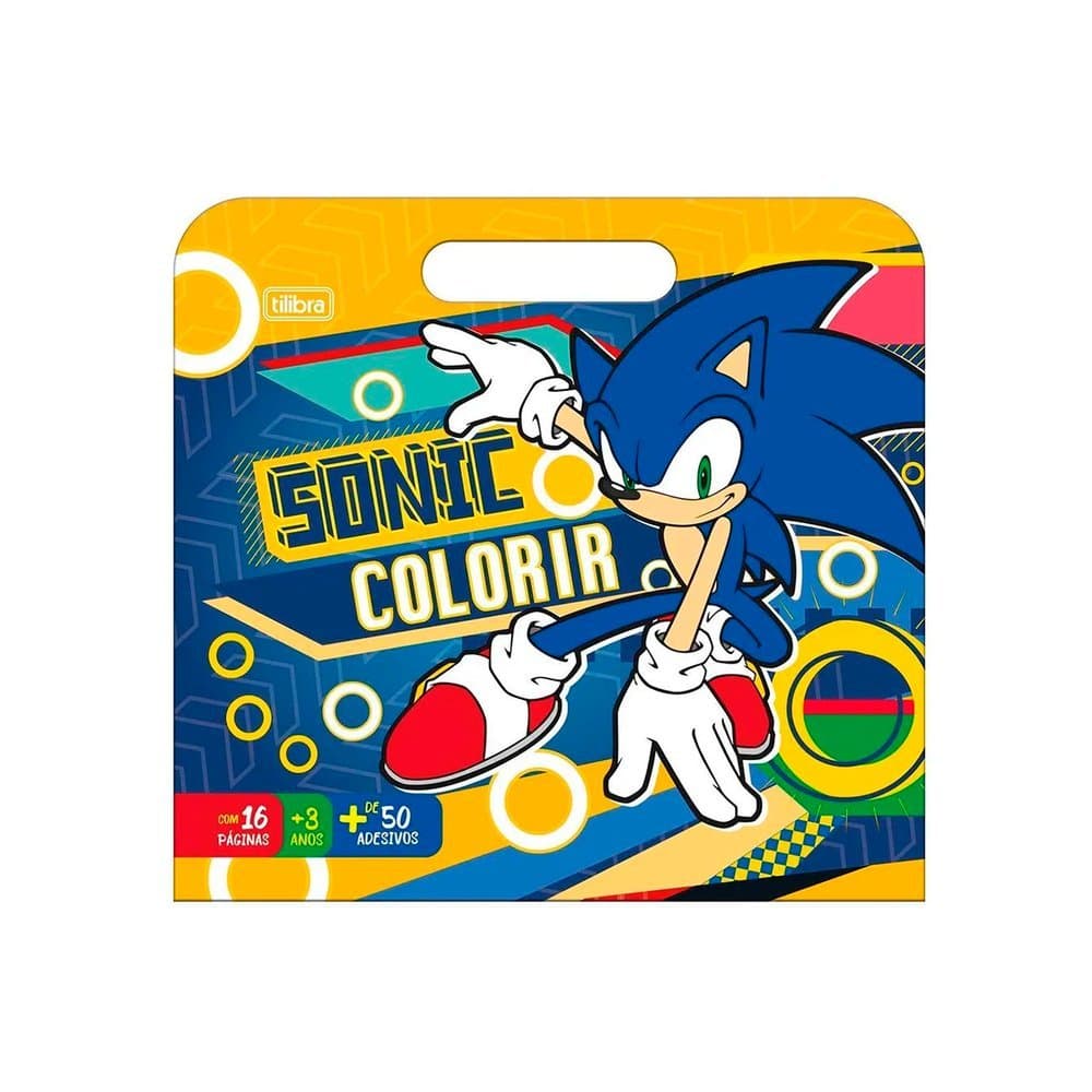 Livro para Colorir Sonic com Adesivos - Tilibra