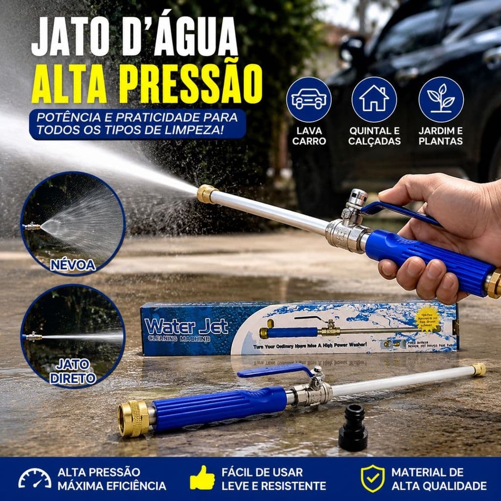 Bico Jato D’água Water Jet Para Mangueira Limpeza Carro Quintal