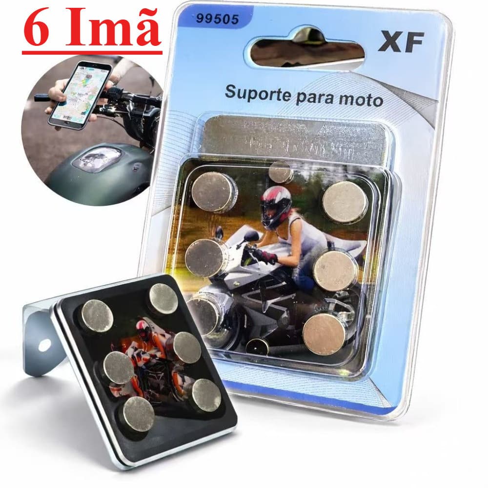 Suporte De Celular para Moto Fixação Magnética 6 Imã Extra Forte