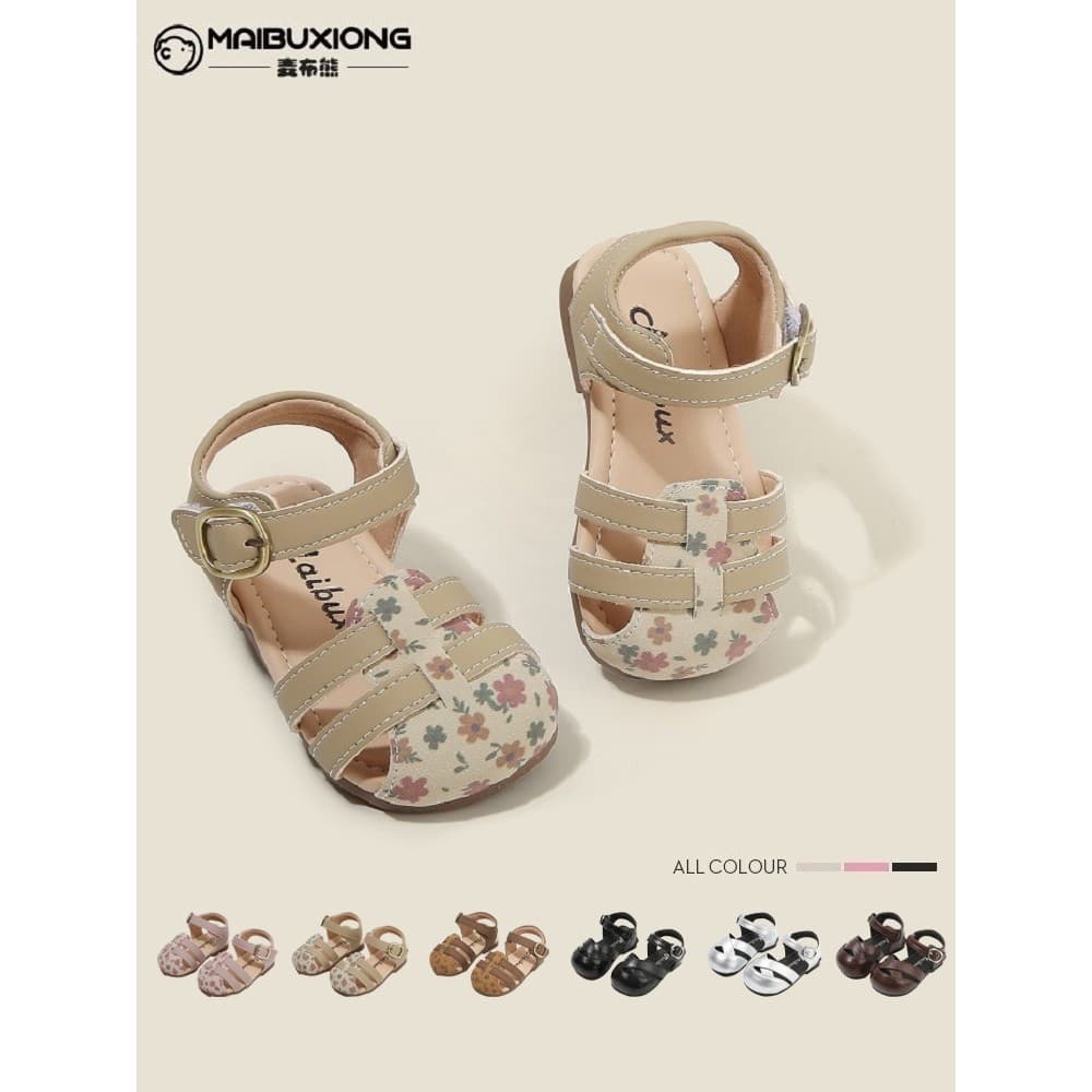 W Maibuxiong Meninas Toe Shoes Sandálias Verão Moda Anti-Kick Anti-Slip Sola Macia Bebê Criança Sapatos Princesa Menina