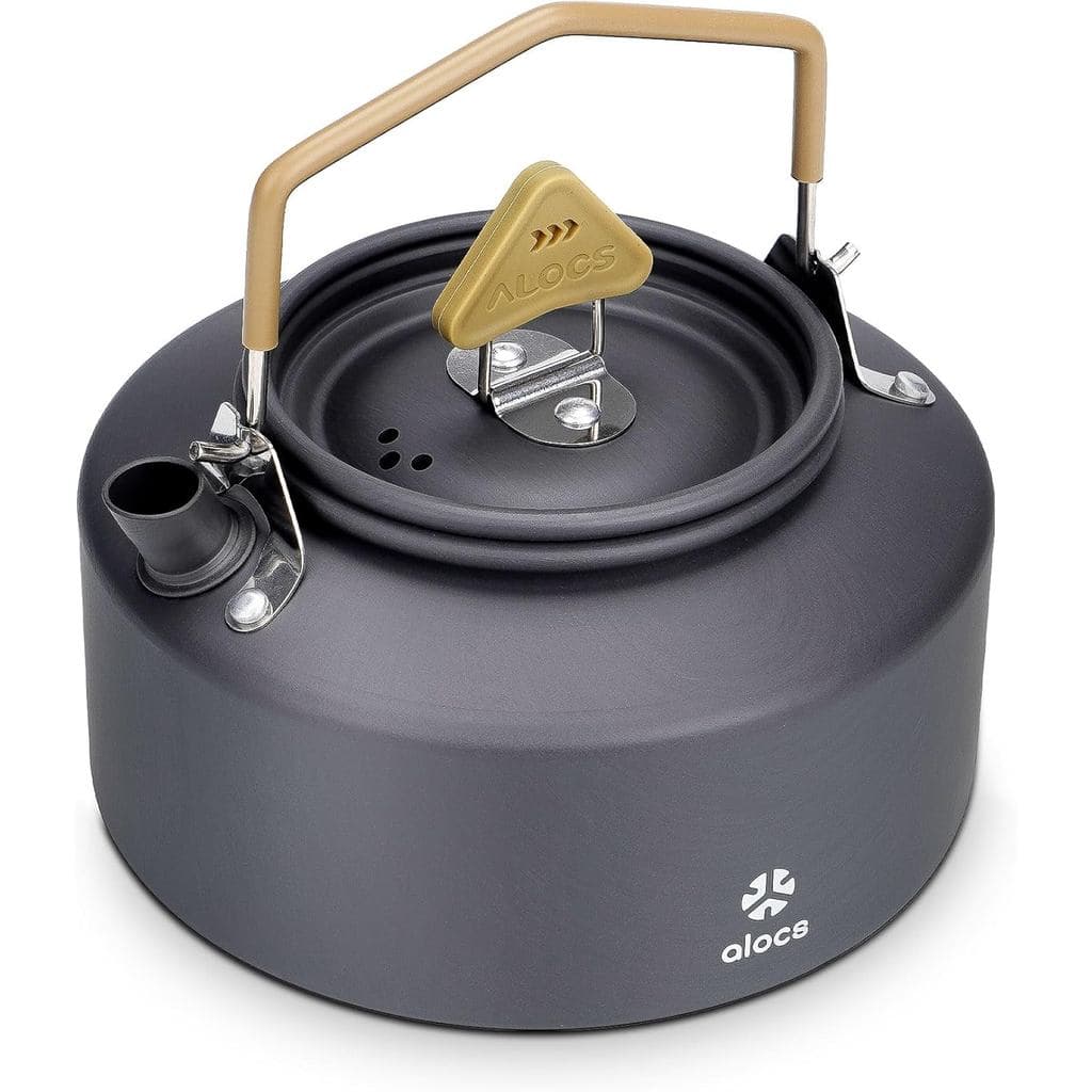Chaleira de Camping Alocs - Mini Chaleira de Camping de 1L - Chaleira de Chá Portátil para Camping - Cafeteira de Campin