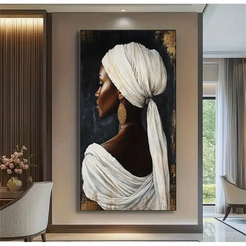 Quadro Decorativo Sala Arte Africana Grande 1,10x80cm.Decore Sala,Copa,Quartos.