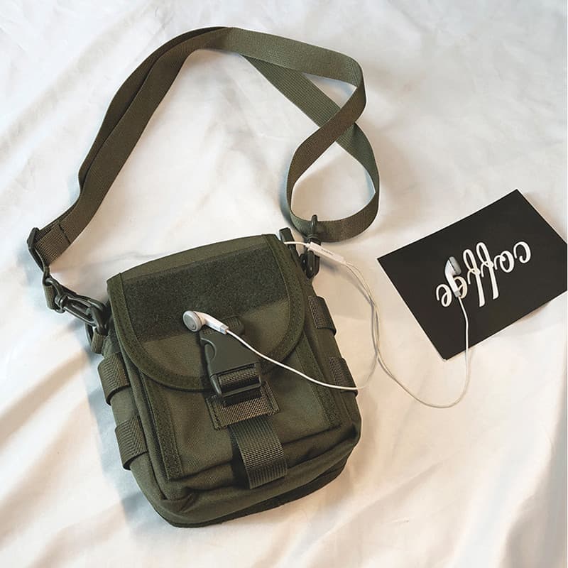 Bolsa de ferramentas estilo militar, bolsa moderna de rua, expansível, funcional, bolsa mensageiro, um ombro, masculina,
