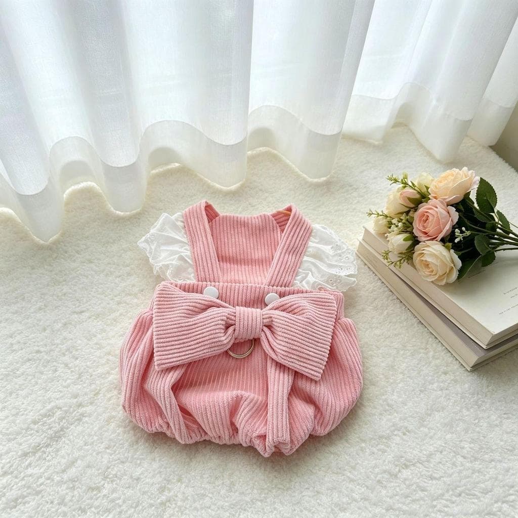 Primavera verão novo estilo tração fivela abóbora saia roupas para animais de estimação com filhote de cachorro saia bon