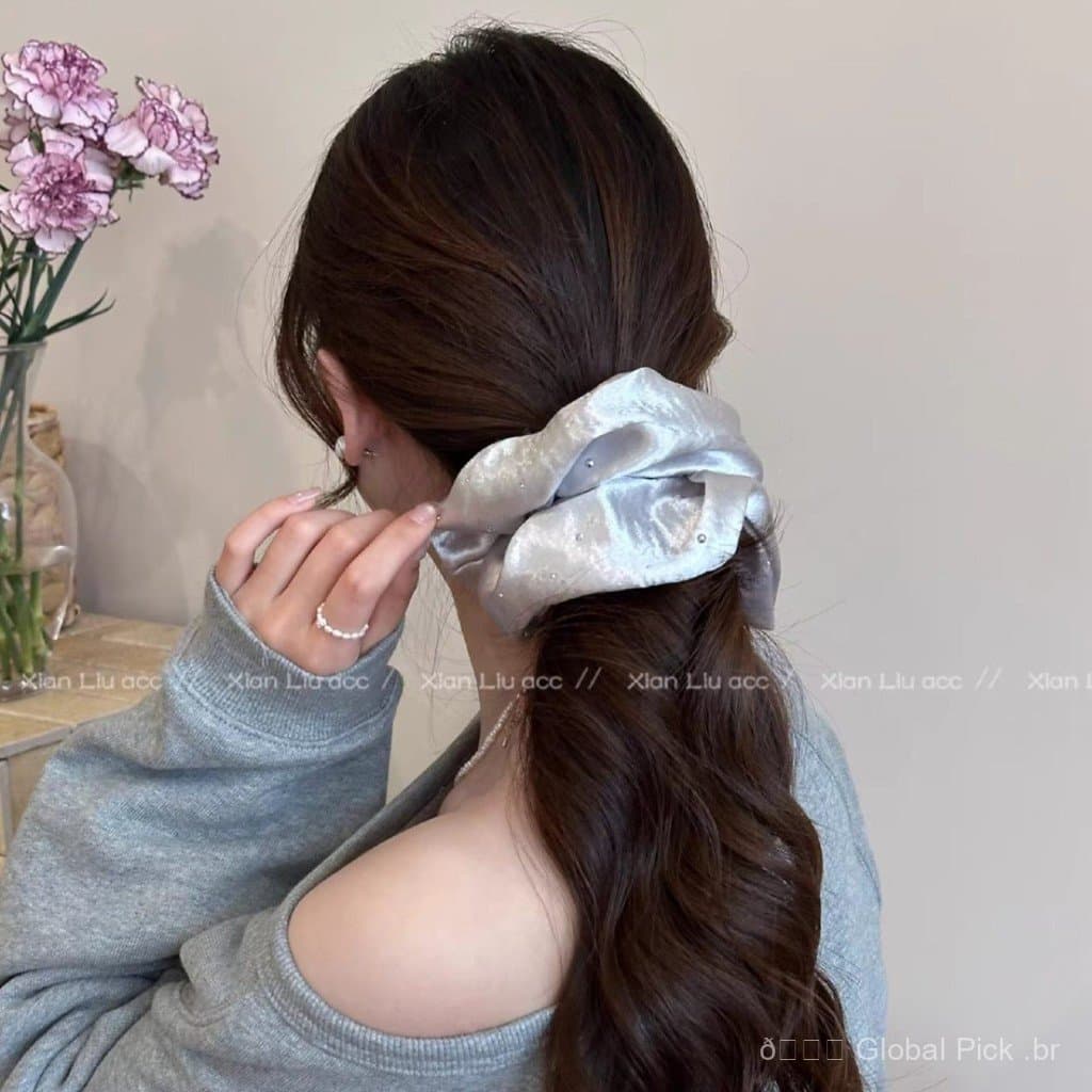 Elástico de cabelo simples de veludo com strass em formato de estrela para mulheres, novo estilo 2026, elegante e suave.