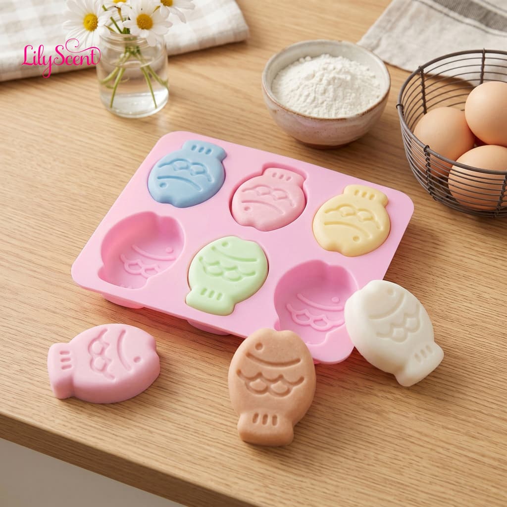 Oven Safe Silicone Mold Fondant Cake Cartoon Fish Shape for Chocolate Mousse Soap Candle Making – Reusable Flexible Ba