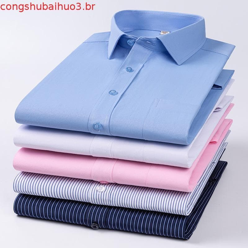 Escritório De Negócios Smart Casual De Manga Longa De Trabalho Formal De Algodão Para Homens Vestir Csa