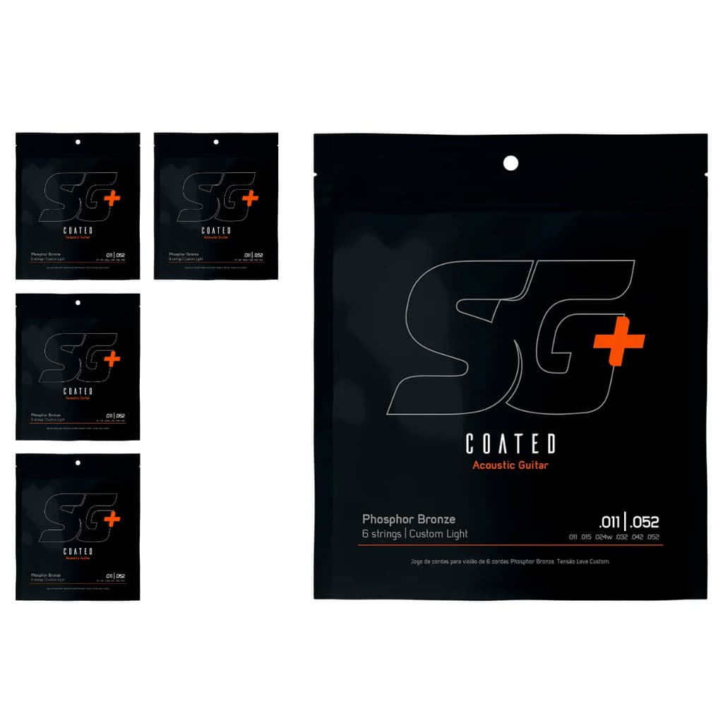 Kit 5 Encordoamento P/Violão Fósforo Bronze 011 SG