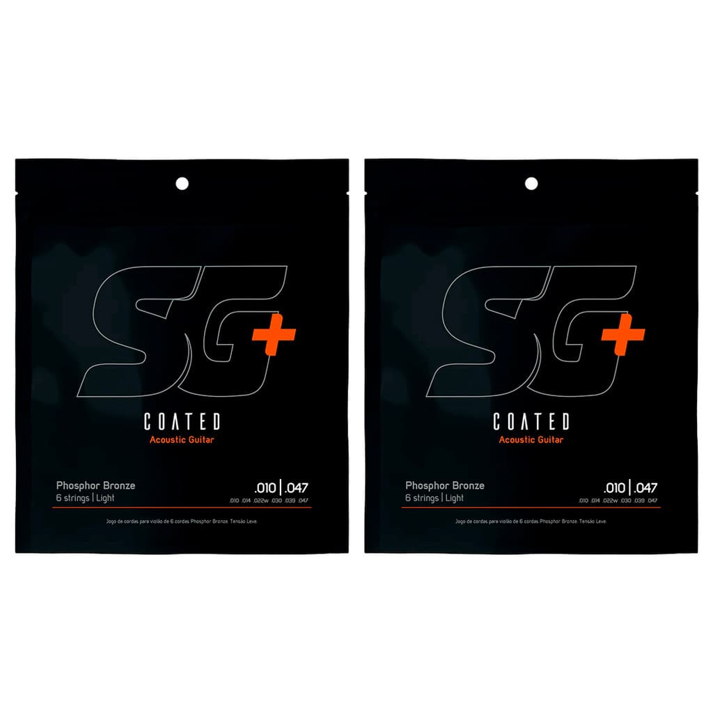 Kit 2 Encordoamento P/Violão Fósforo Bronze SG+ Revestido 10
