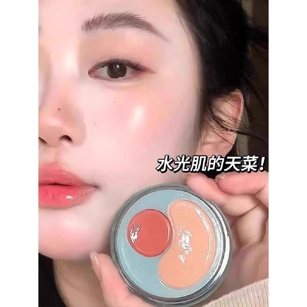 Pele luminosa de água feminina coreana!Vitalidade duas cores Blush creme solúvel água Natural translúcido saturado expan