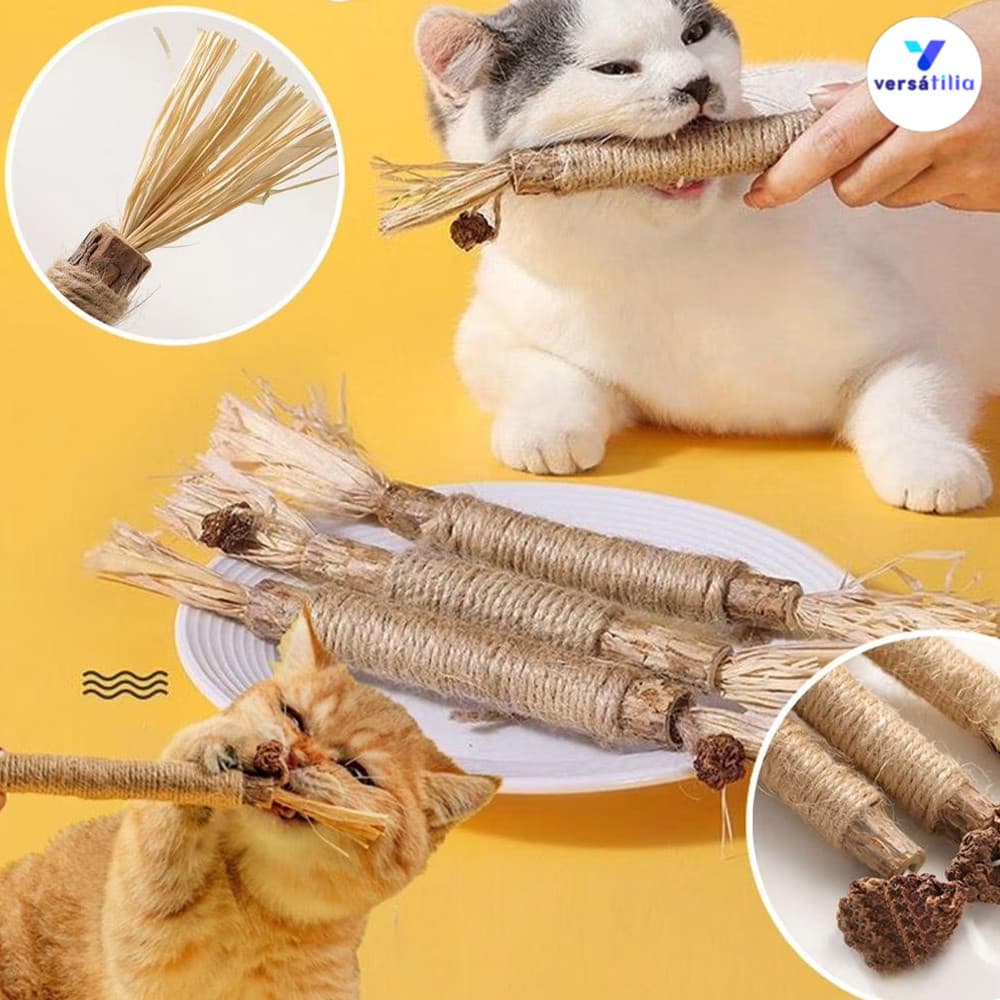 Higiene Oral Para Gatos Com Bastão Natural