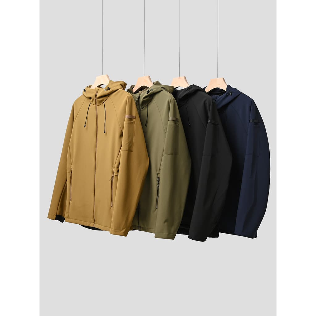 33971 Roupas masculinas de casca macia compostas de lã de uma peça ao ar livre à prova de vento jaqueta repelente de águ