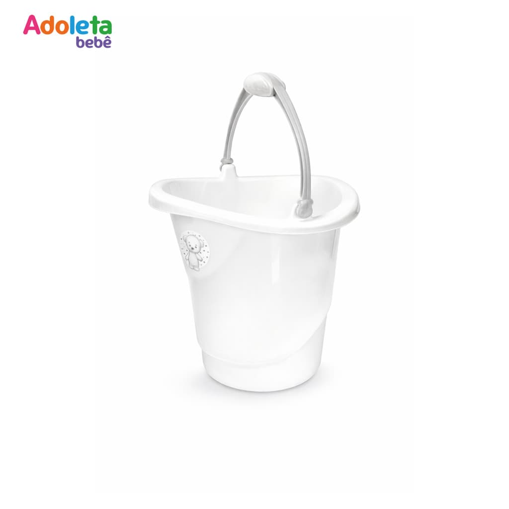 Balde Infantil Adoleta | Fofura Branco | 13 Litros | Resistente e Prático