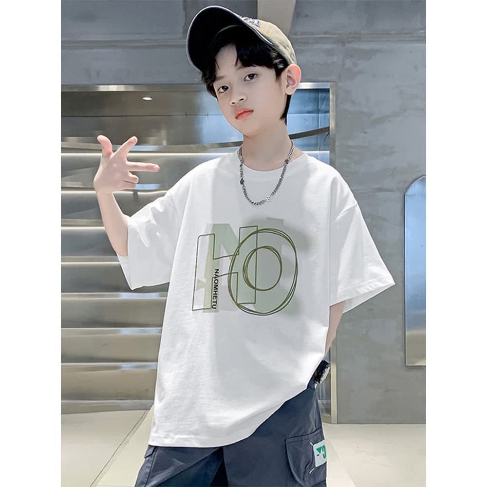 Meninos frito rua camiseta de manga curta verão puro algodão respirável roupas infantis roupas infantis na moda roupas d