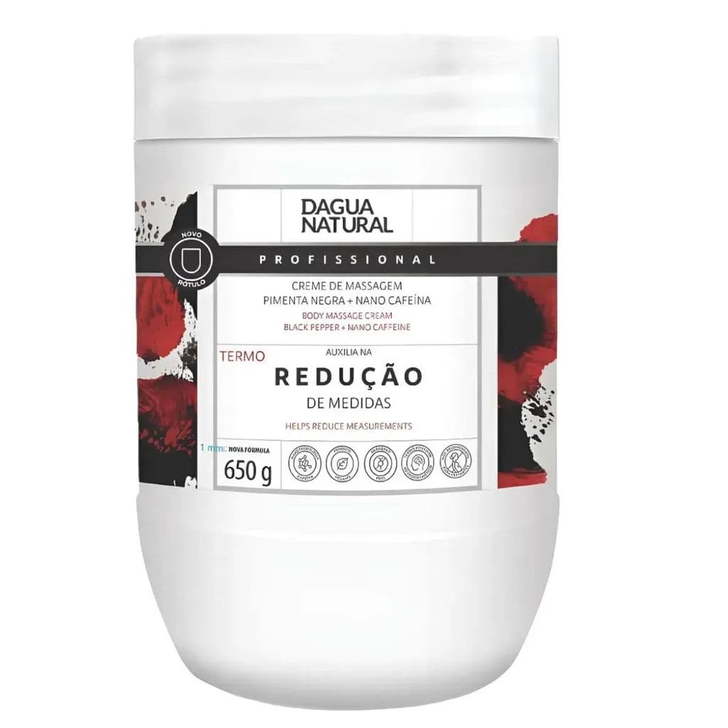 Creme Redutor D’Água Natural 650g 🔥 Pimenta Negra + Redução de Medidas