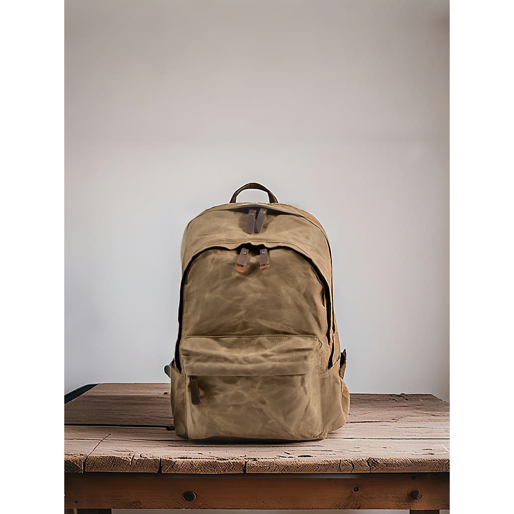 Retro na moda Ultra-leve cera de óleo saco de lona ao ar livre mochila grande capacidade masculino Casual casal saco de
