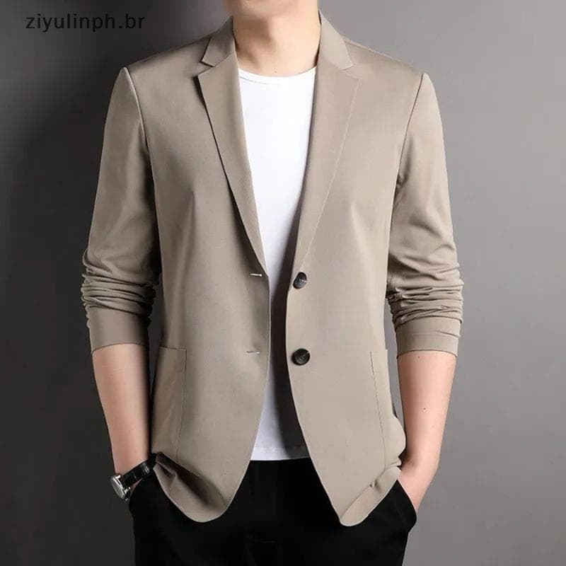 ziyulinph Novo Outono Masculino Simples Terno Jaet Negócios Casual E Versátil Bla Blazer BR