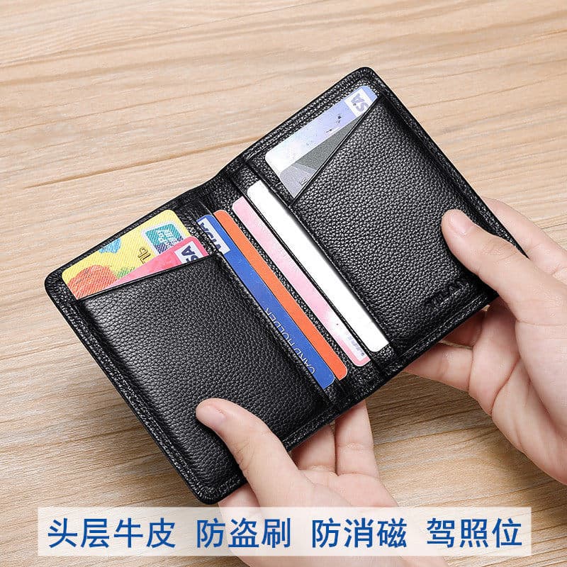 carteira masculina com ziper carteira masculina Porta-cartões pequeno de couro genuíno, masculino, feminino, pequeno, si