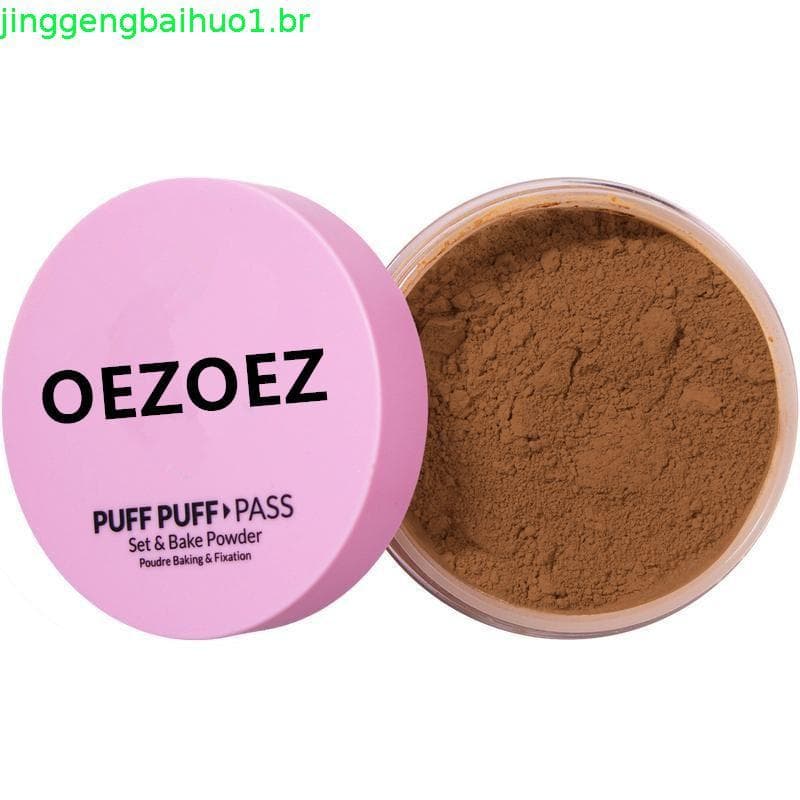 Kimhihi Beauty Puff Puff Pass Set e Pó Fixador para Maquiagem, Pó Solto Extra Fofo para Maquiagem, Maquiagem Suave para