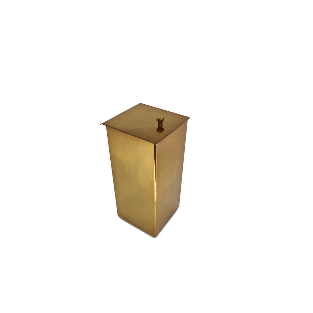 Cesta De Lixo Banheiro Quadrada Inox Red Gold Padrão Deca