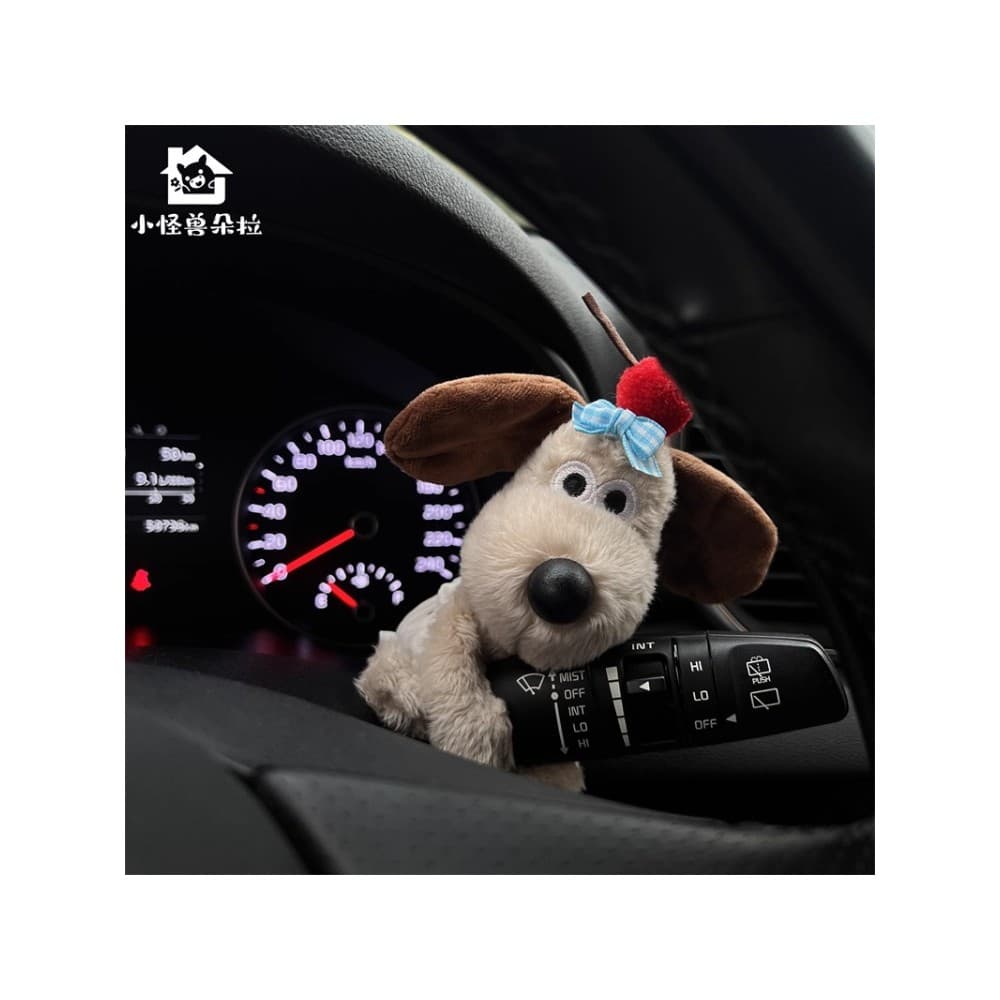 Cabeça cão carro bloco decoração boneca de pelúcia decoração Interior do carro sinal volta limpador boneca