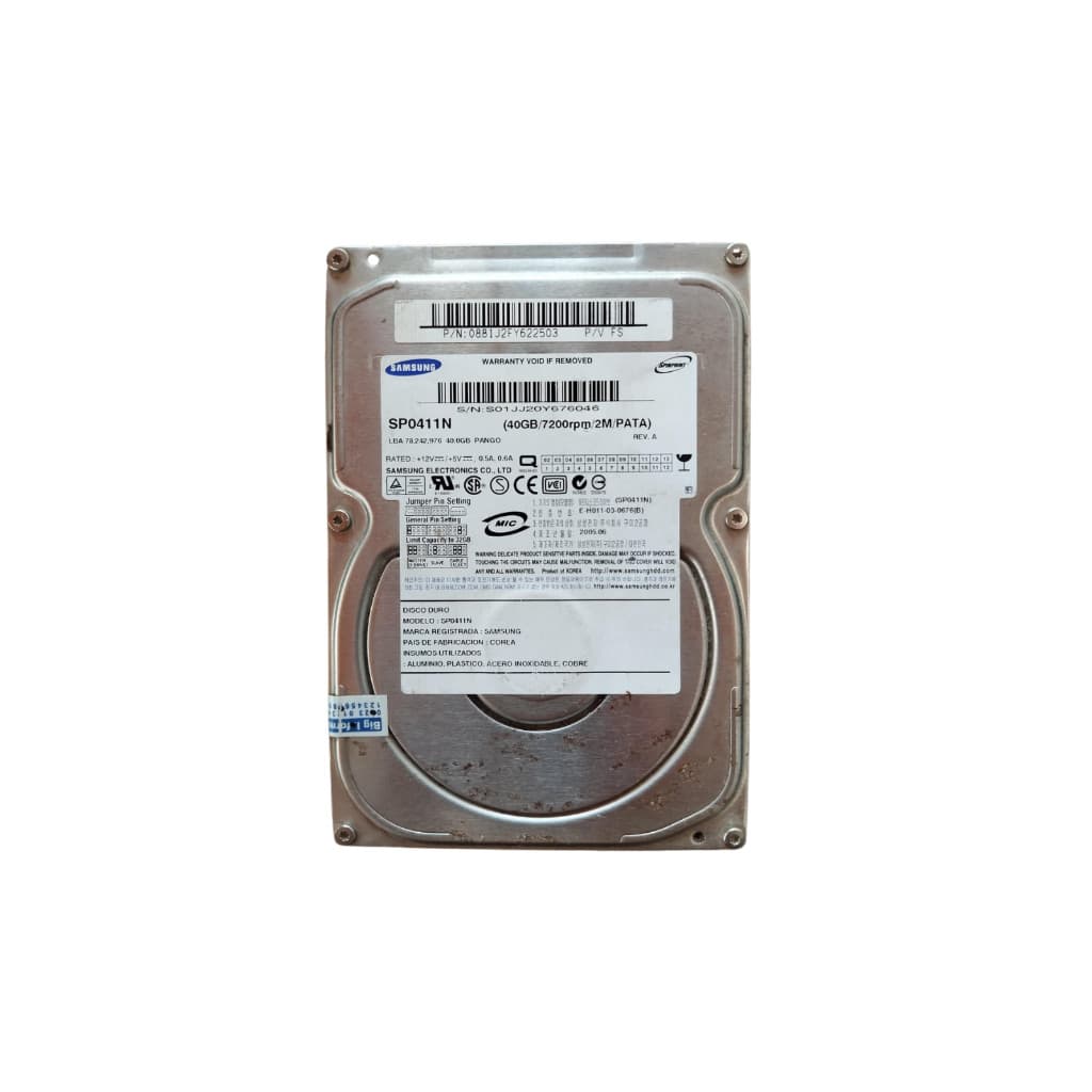 HD SATA Samsung SP0411N 40GB 7200RPM 2MB Cache PATA/IDE