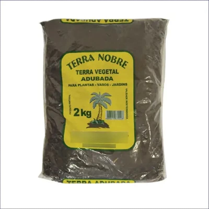 Terra Adubada terra nobre 2 kg Adubos Natural Para Plantas Jardins Hortas vasos solo cultivos gramas