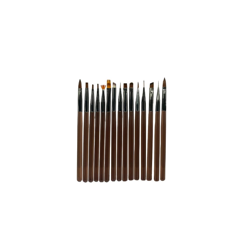 KIT COM 15 PINCEIS MARROM