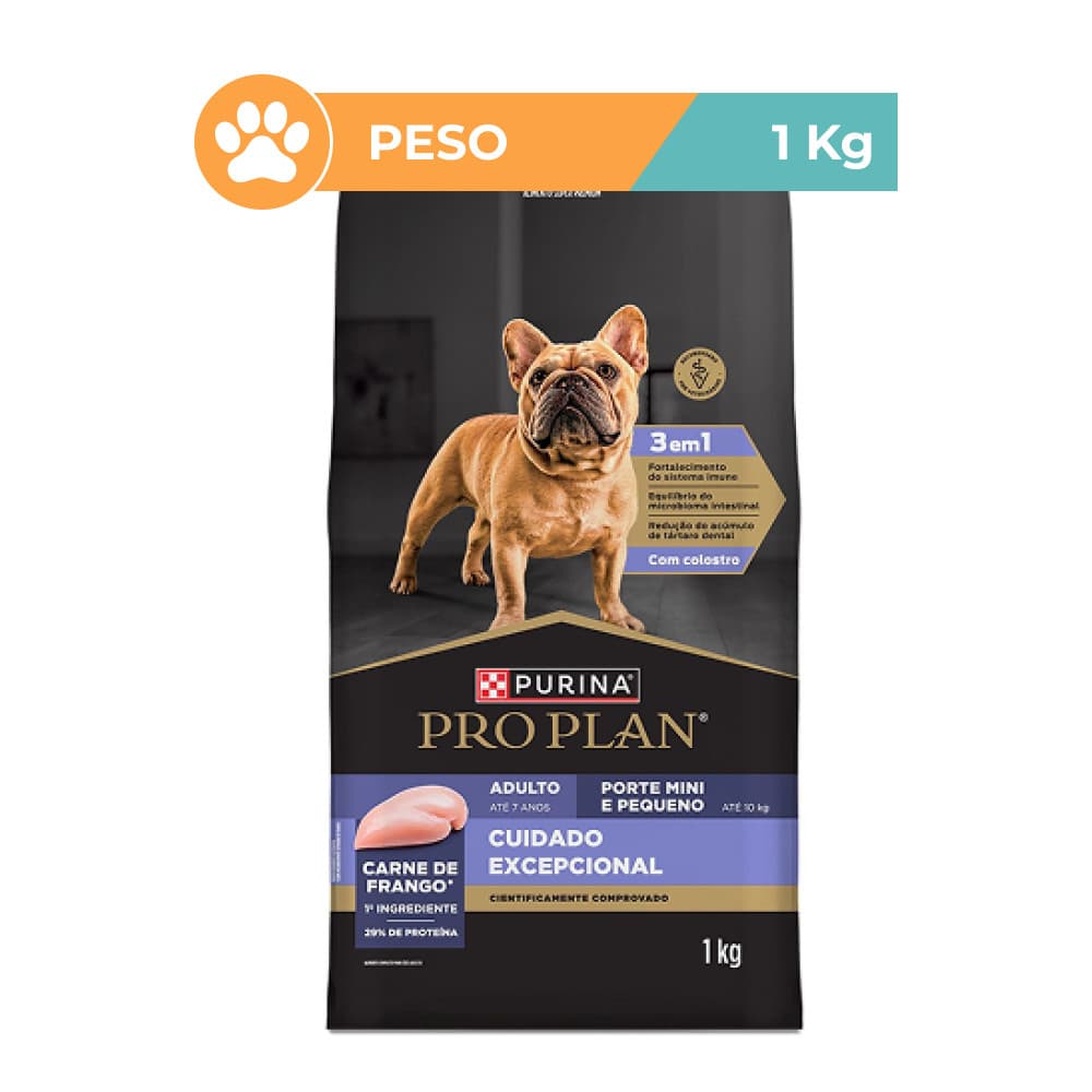 Ração Pro Plan Purina Frango Cães Mini e Pequenos 1kg