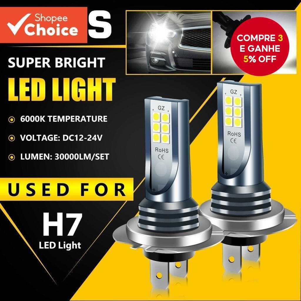 Carro 2 Pçs Luzes De Nevoeiro Branco Led Luz 6000 K H7 H4 H11 9005 9006 Lâmpadas Peças Reposição Automóvel Iluminação