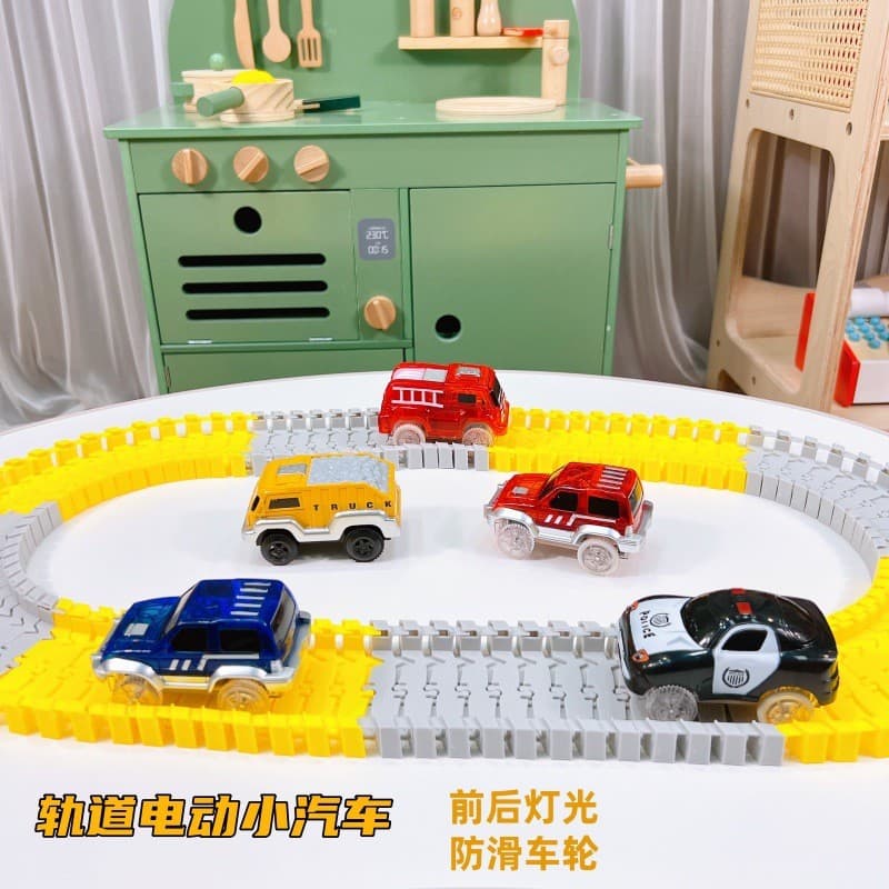 Conjunto de carro elétrico luminoso infantil | Carro de polícia caminhão de bombeiros caminhão de engenharia + roda anti